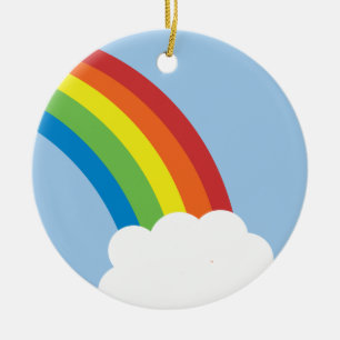 Achtzigerjahre Retro Regenbogen-Verzierung Keramikornament