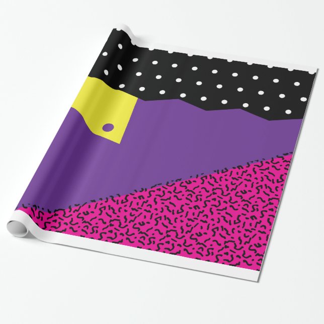 Achtzigerjahre Rückblende-Packpapier Geschenkpapier (Ungerollt)