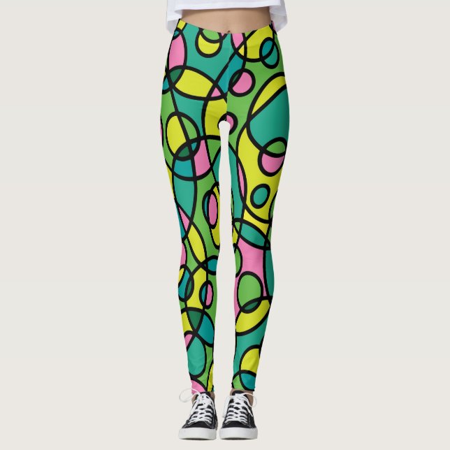 Achtzigerjahre Throwback-Retro Leggings (Vorderseite)