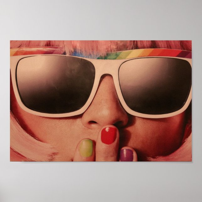 Achtziges Retro-Modemädchen Poster (Vorne)