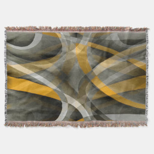 Achziger Retro Senfgelb und Grau Abstract Cu Decke
