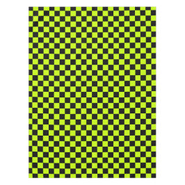 Acid green black checkerboard pattern tischdecke