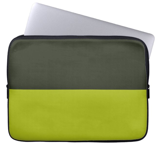 Acid Green - Greenish Black Laptopschutzhülle (Vorderseite)