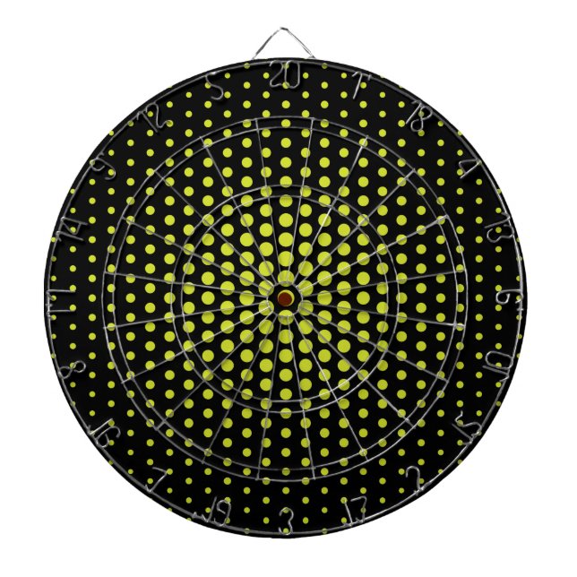 Acid Green Techno Dots Modern Black Dartscheibe (vorne)