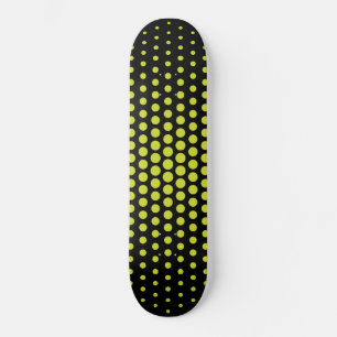 Acid Green Techno Dots Modern Black Skateboard