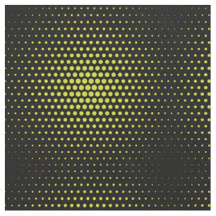 Acid Green Techno Dots Modern Black Stoff