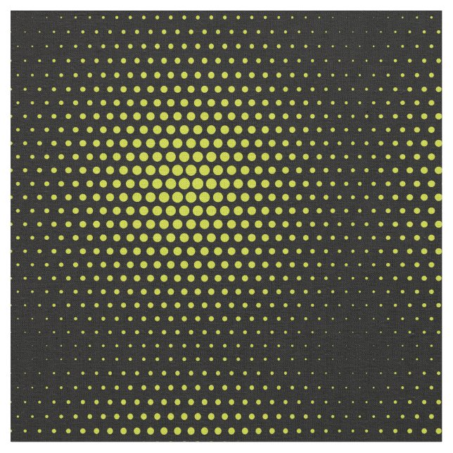 Acid Green Techno Dots Modern Black Stoff (Nahaufnahme)