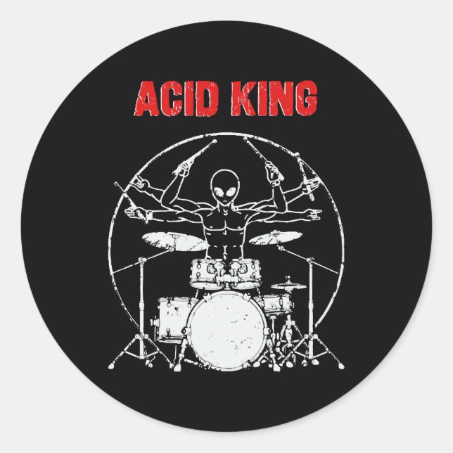 Acid King Runder Aufkleber (Vorderseite)