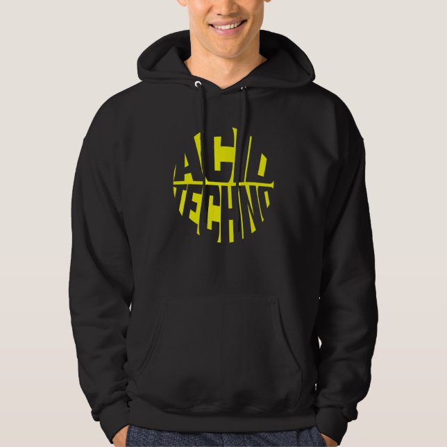Acid Techno Circle Rave DJ 303 Festival Electronic Hoodie (Vorderseite)