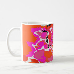 Acid Vivid Digital Psychedelic Hell Hintergrund. Kaffeetasse