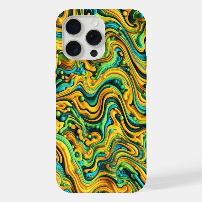 Acid Wave Camo, trippes Design, Tarnmuster iPhone Hülle (Rückseite)