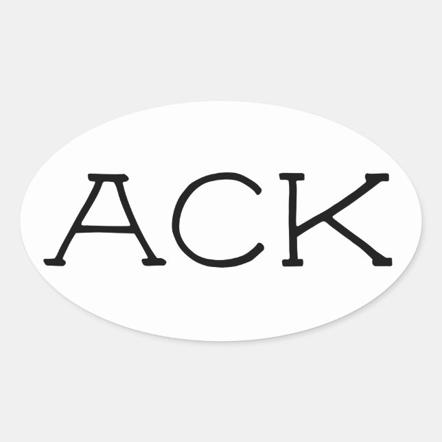 "ACK" Nantucket-Aufkleber 2 Ovaler Aufkleber (Vorderseite)