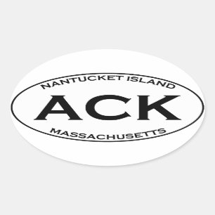 ACK - Nantucket Insel Massachusetts Ovaler Aufkleber