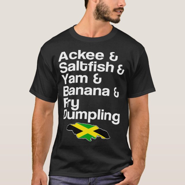 Ackee Saltfish Fry Dumpling jamaican Gericht T-Shirt (Vorderseite)