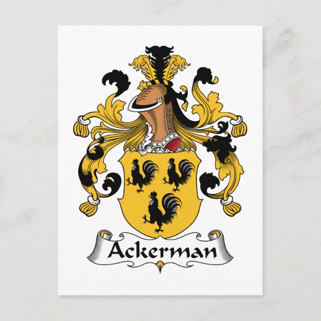 Ackerman Familienwappen Postkarte (Vorderseite)