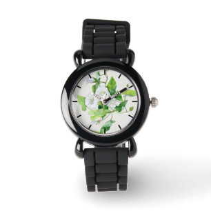 Ackerwinde weiße Blume Armbanduhr
