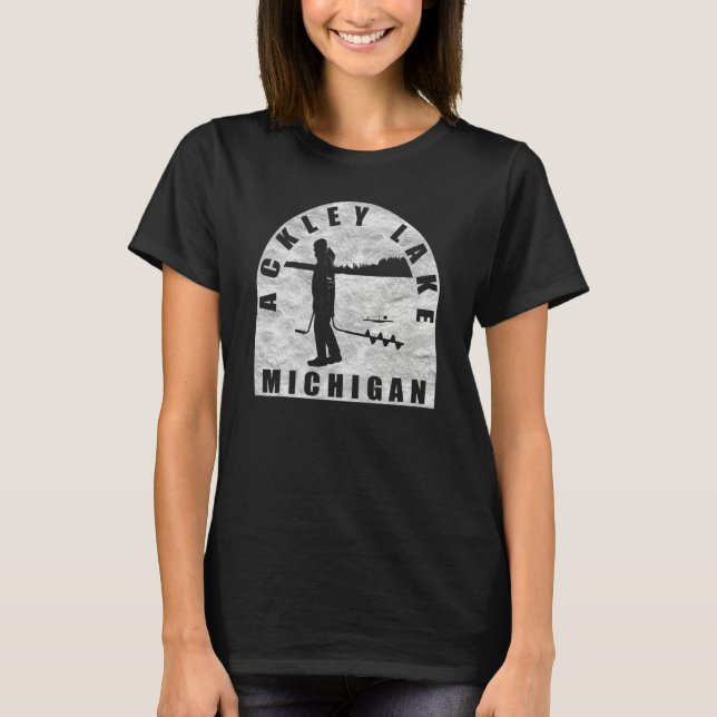 Ackley Lake Ice Fischen T-Shirt (Vorderseite)