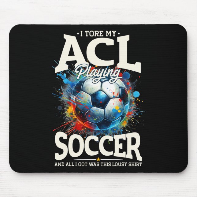 ACL-Operations-Erholung, Knie-OP-Stütze Fußball Mousepad (Vorne)