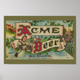 Acme Brewing Company Vintag Beer Label Print Poster