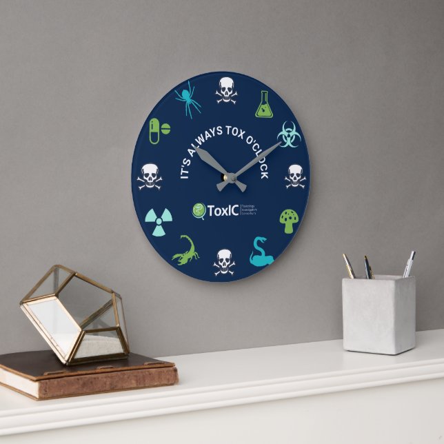 ACMT/ToxIC Tox-Uhr - Dunkles blaues Design 2 Große Wanduhr (Büro)