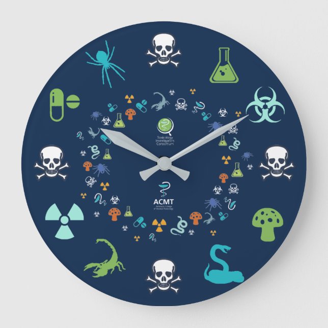 ACMT/ToxIC Tox-Uhr - Dunkles blaues Design 3 Große Wanduhr (Vorderseite)