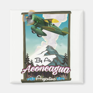 Aconcagua -Argentinien Vintage-Flugposter-Druck. Magnet