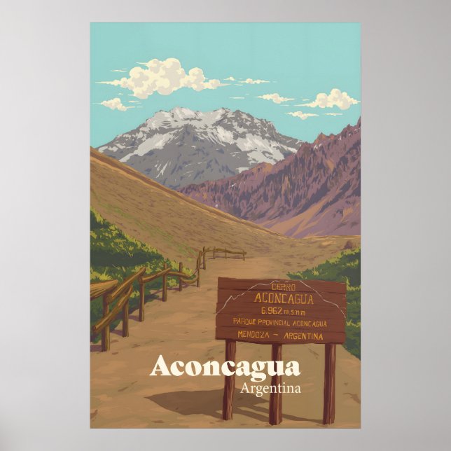 Aconcagua Berg Reiseplakat Poster (Vorne)