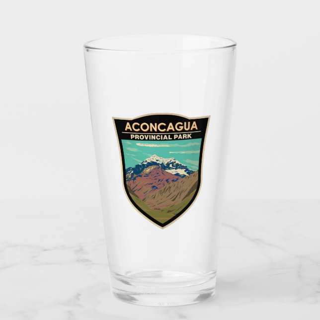 Aconcagua Provincial Park Argentinien Reisen Vinta Glas (Vorderseite)