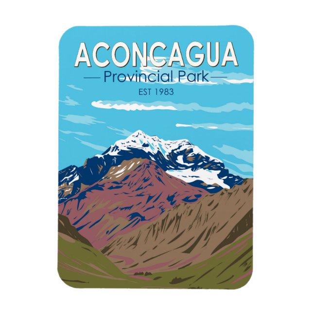 Aconcagua Provincial Park Argentinien Reisen Vinta Magnet (Vertikal)