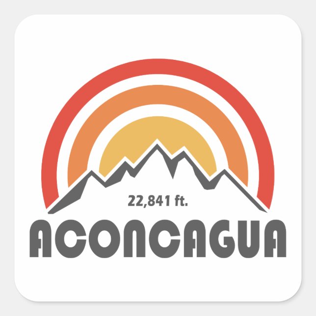 Aconcagua Quadratischer Aufkleber (Vorderseite)