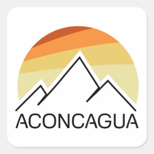 Aconcagua Retro Quadratischer Aufkleber