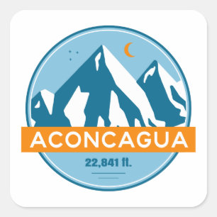 Aconcagua Stars Moon Quadratischer Aufkleber