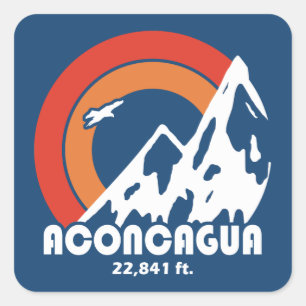 Aconcagua Sun Eagle Quadratischer Aufkleber
