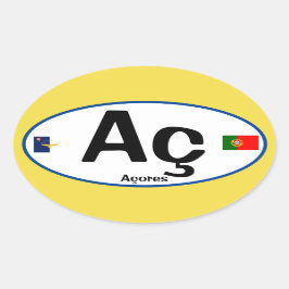 Acores (Azoren) Oval Sticker im Euro-Stil