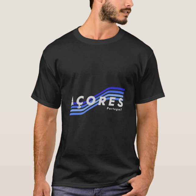 Acores - Blaue Welle T-Shirt (Vorderseite)