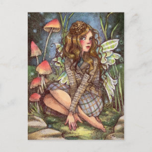 Acorn Beret - Fairy Art Postkarte