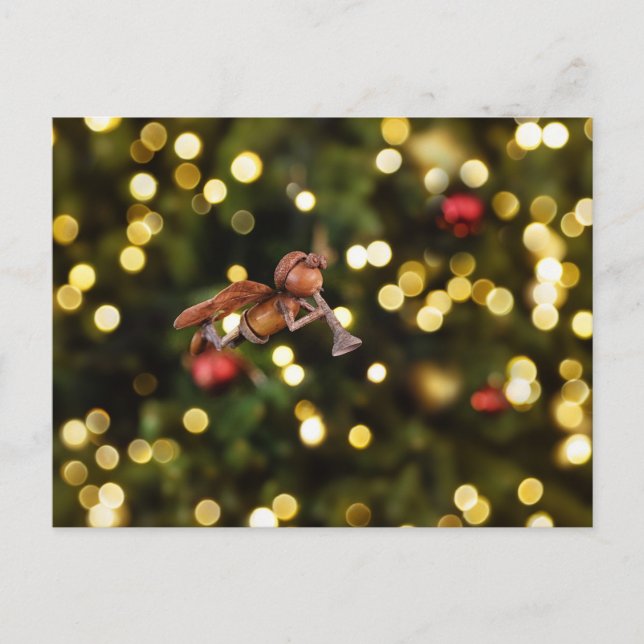 Acorn elf als Weihnachtsengel - Weihnachten Postkarte (Vorderseite)