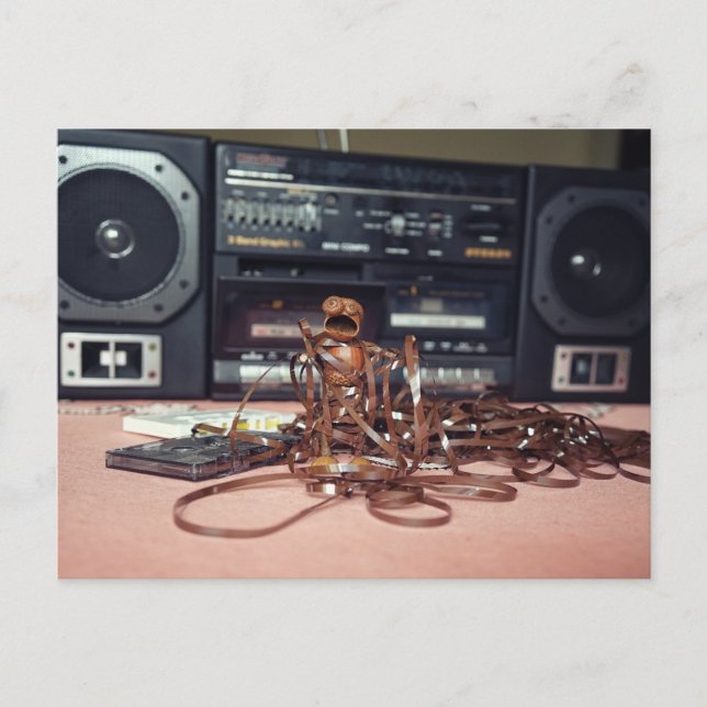 Acorn elf got sich in der Musikband - Retro Postkarte (Vorderseite)