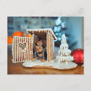 Acorn elf in Christmas earth-closet relaxing  Postkarte