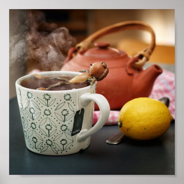 Acorn elf in einem Teebad Poster (Vorne)