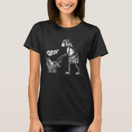 Acorn elf Mädchen und Kinderwagen Abbildung T-Shirt
