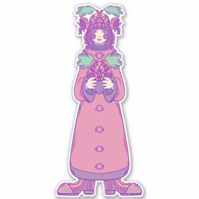 Acorn Girl Aufkleber (Vorderseite)