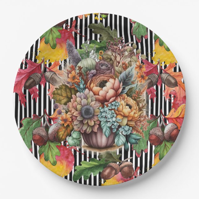 Acorn ist im Herbst Pappteller (Vorderseite)