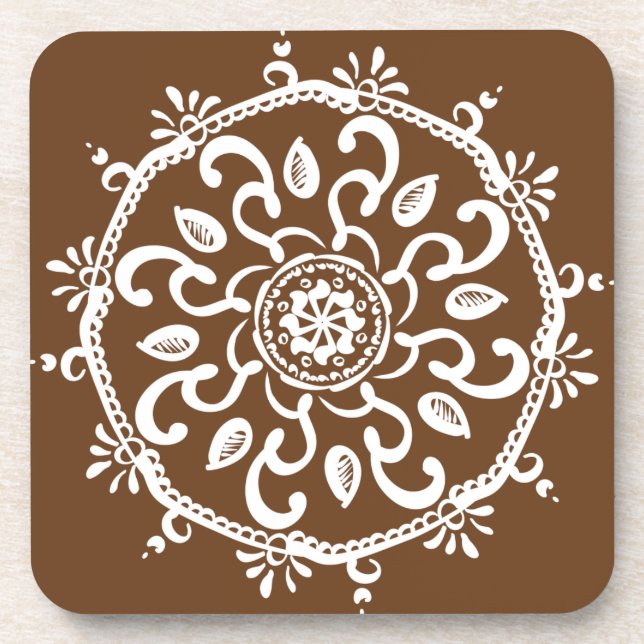 Acorn Mandala Getränkeuntersetzer (Vorderseite)