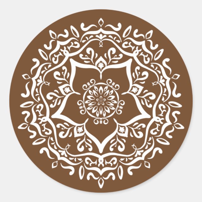 Acorn Mandala Runder Aufkleber (Vorderseite)
