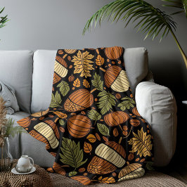 Acorn Muster Ernte Tag Herbst Fleece Blanket