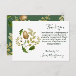 Acorn Oak Beerdigung Danke, Beileid Mitteilungskarte