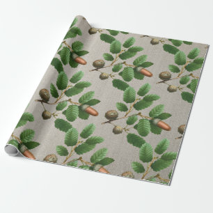 Acorn Oak Blätter Geschenkpapier