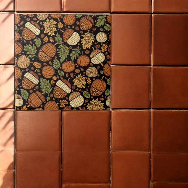Acorn Pattern Harvest Day Keramik Tile Fliese (Von Creator hochgeladen)