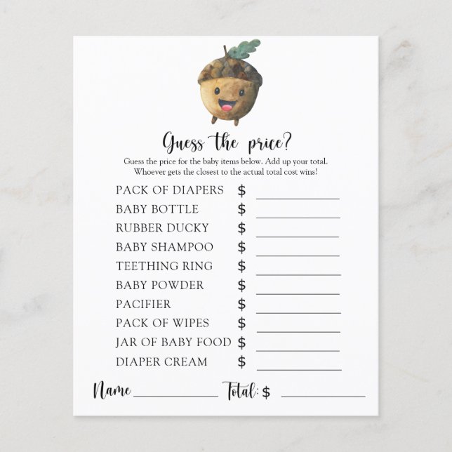 Acorn - Rate den Preis! Spiel (Vorderseite)